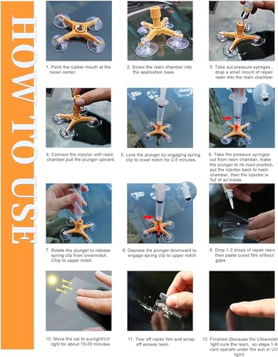 Randalfy Kit di riparazione parabrezza auto fai da...