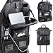 Bakaji Organizer Protezione per Schienale Sedile Auto con Tavolino Pieghevole 4 Porte USB Tasche Porta Oggetti Portabottiglia e Portasalviette Organizzatore Portaoggetti in Ecopelle Nero