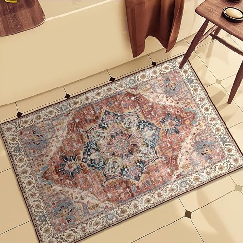 Boho Tribal Area Rug 2x3 Bathroom Doormat Indoor Carpet Farmhouse Rug Small Area Rug Faux Wool ...