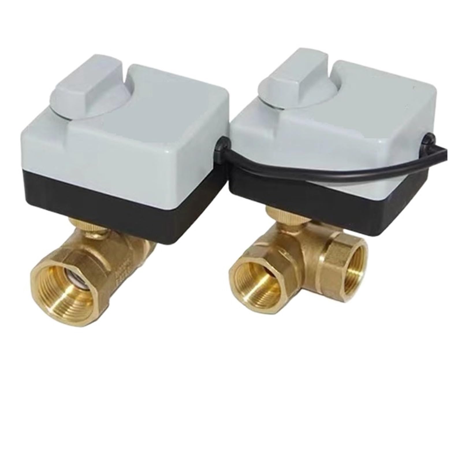 Válvula eléctrica de latón DN15 DN20 DN25, válvula de bola motorizada de 2 vías y 3 vías, actuador eléctrico de tres cables con interruptor Manual(DN15,3-WAY_1)