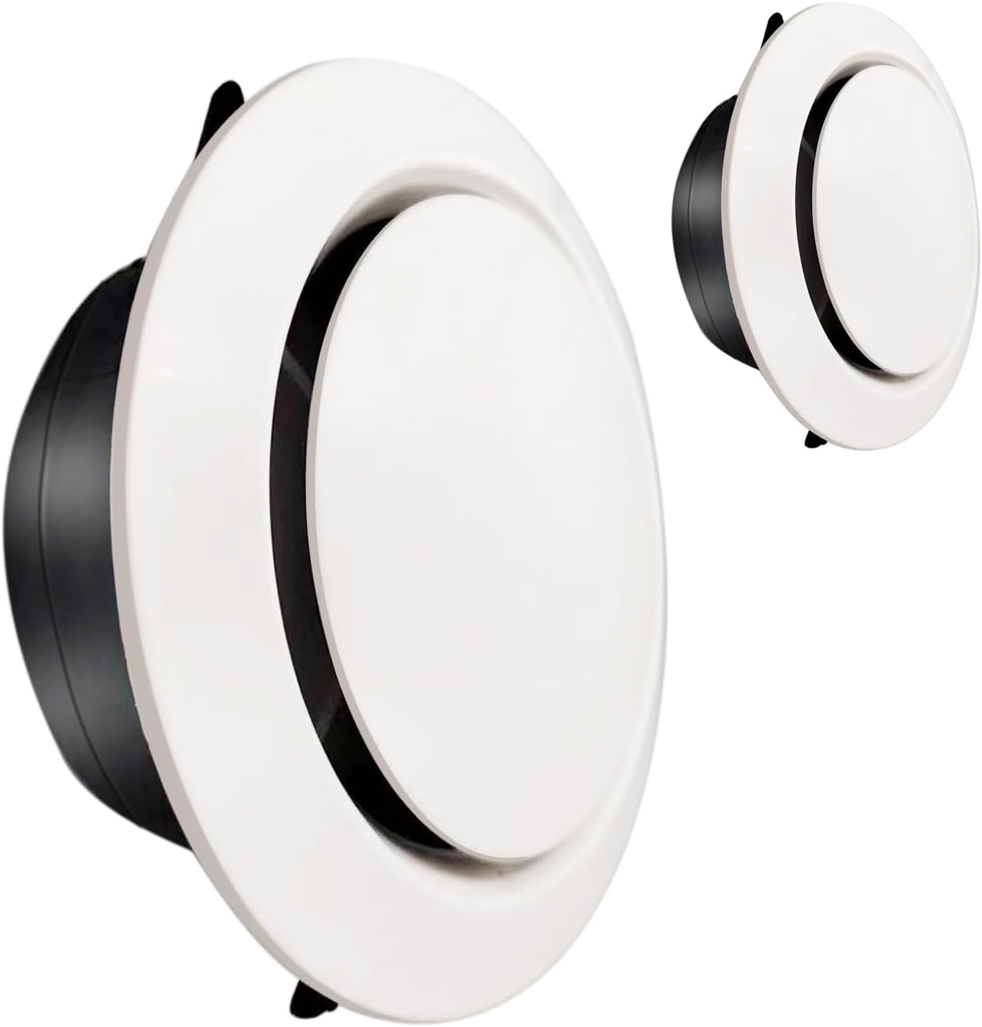 Rhinenet 2 Pack 6 Inch Round Air Vent, White Grille Cover Exhaust Vent ...