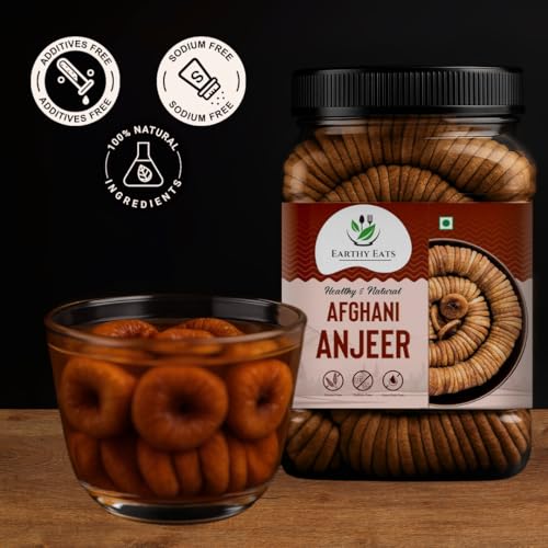 Image of Earthy Eats Premium Dried Figs | 1000 g | Dried Anjeer | Naturally Sweet Snack and Cooking Ingredient | Rich Source Of Fiber | Low in Fat Pack of 1