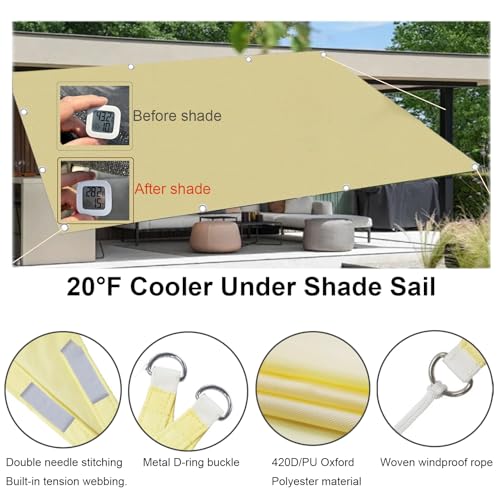 Toile ombrage avec oeillets et cordons solution contre chaleur terrasse