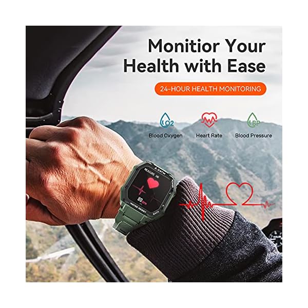 Smart Watches for Men Women, Activing Fitness Tracker with Heart Rate Blood Oxygen Monitoring 3ATM Waterproof 1.69 inch Full Touch Screen Smart Watch Compatible for iOS Android(Green)