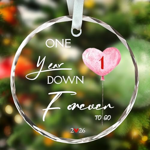 1 Year, 1st, One Year, First Anniversary Ornament Gift for Couples,