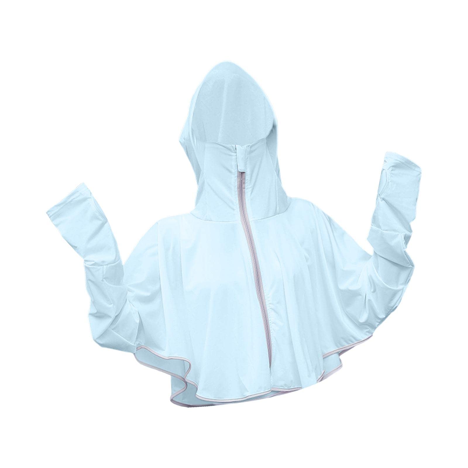 Woman Hoodie Full Zip Cooling Shirts Summer Sunscreen Clothes Zipper Closure Sky Blue |Clothing Shoes & Accessories | Womens Clothing | Coats & Jackets-image-43