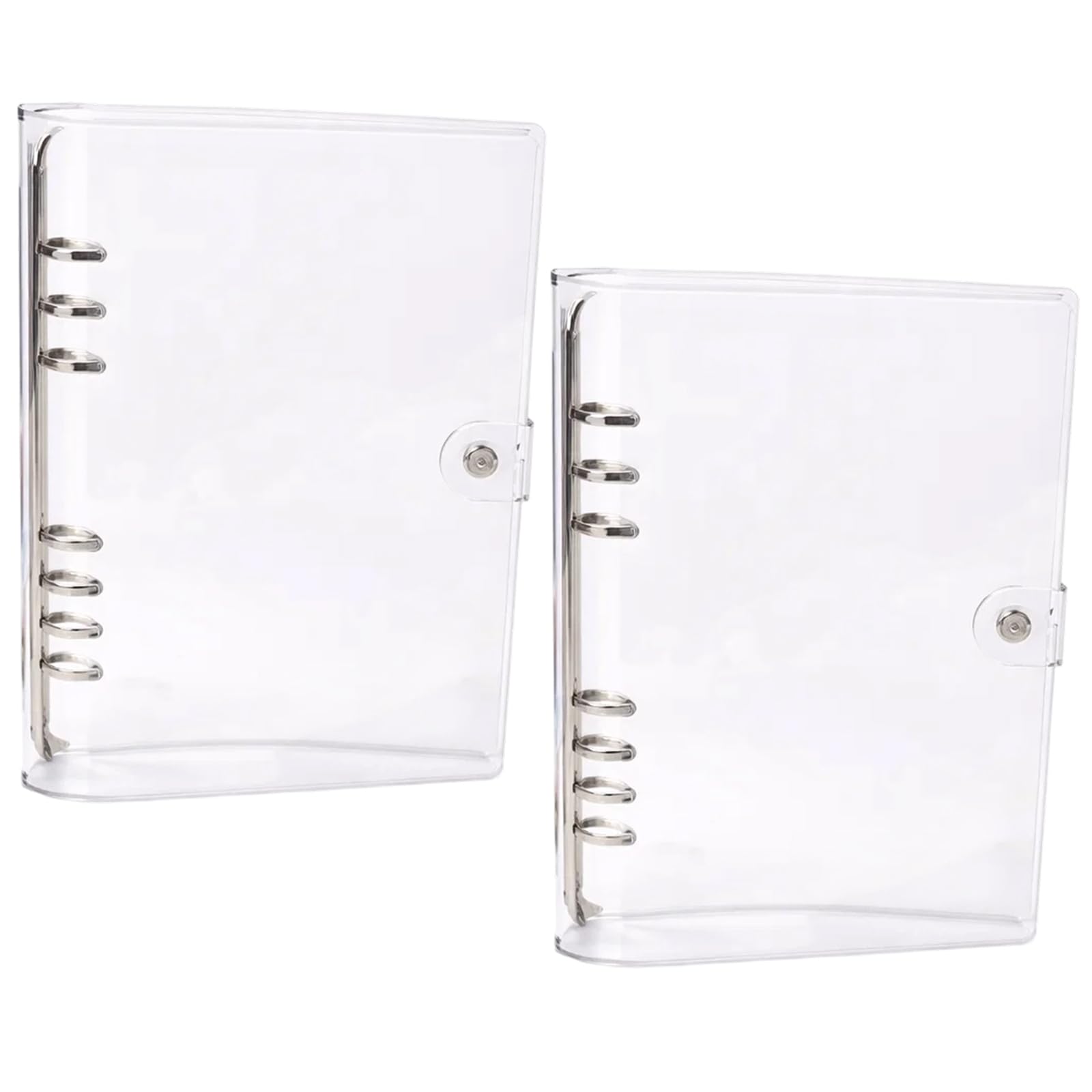 A5 Binder, 2 Pack A5 Ring Binder Notebook, Transparent Soft Cover, 23.8×18cm, for School, Office, and Home Organization, Suitable for Most People to Use