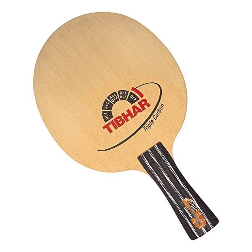 Tibhar Triple Carbon Table Tennis Blade, Ping Pong Blade - FL Handle Type
