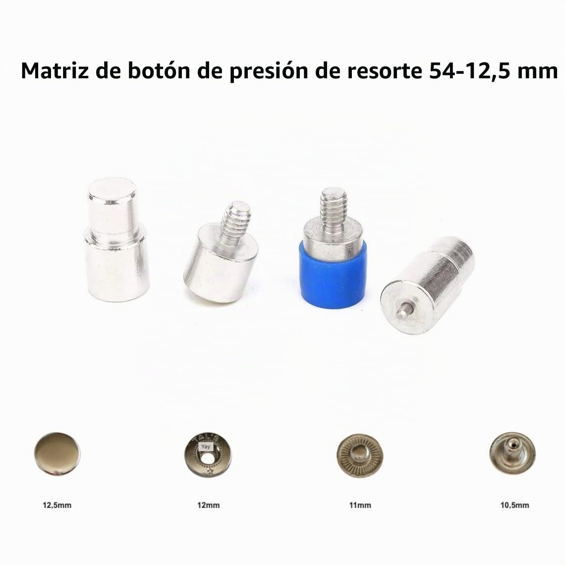 Troqueles redondos de metal de 10 mm, 12,5 mm y 15 mm para botón de presión, 3 juegos de troqueles de botón a presión para máquina de prensa manual