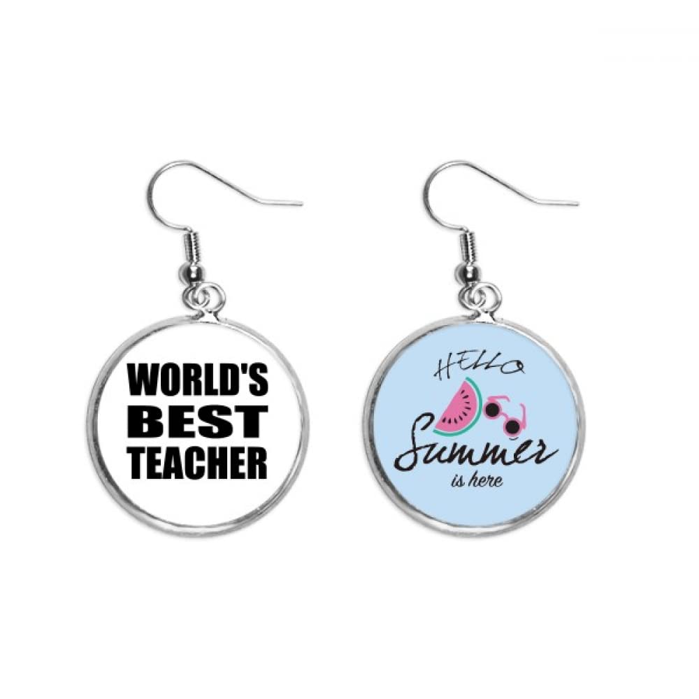 Pendientes de sandía para lóbulo con frase motivacional de verano 5