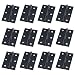 Antrader Cabinet Gate Closet Door Hinge 2-2/5'' Long Home Furniture Hardware Folding Butt Hinge Black Pack of 12