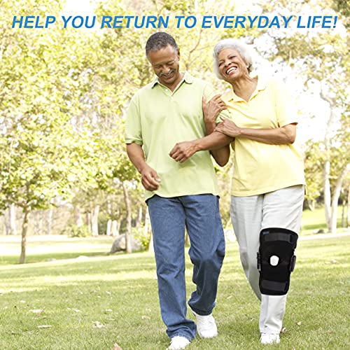 Nvorliy Rom Metal Hinged Knee Brace, Adjustable Open Patella Pad, Medical Knee Immobilizer For Acl, Post Op, Tendon, Orthopedic Rehab And Meniscus Injuries, Fit Right & Left Leg, Women & Men #TOP6