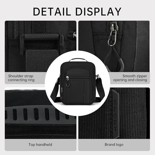 Men's Oxford Canvas Shoulder Bag Stylish Trendy and Minimalist with Multiple Compartments for Handheld Convenience3