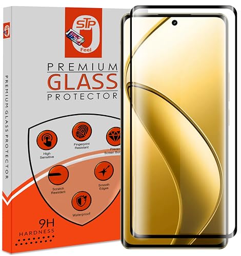 Image of STP FEEL Advanced Black Border Tempered Glass Protector for Oppo Reno 8T 5G (6.7 Inch) | Full Screen Coverage (except edges) Screen Protector Guard Protector, Pack of 1