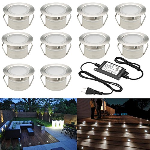 Low Voltage LED Deck Lighting Kit Stainless Steel Waterproof Outdoor Landscape Garden Yard