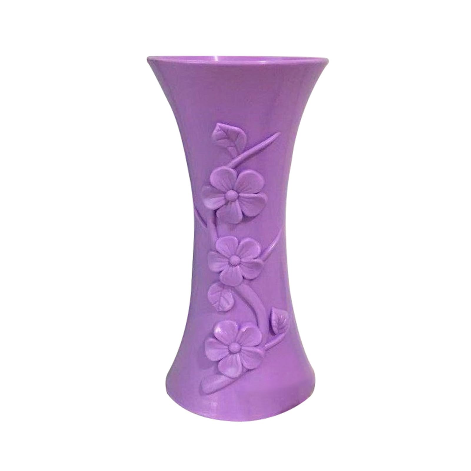 matumou Plastic Embossment Vase Flower Arrangement Pot Container Home Office Table Decor