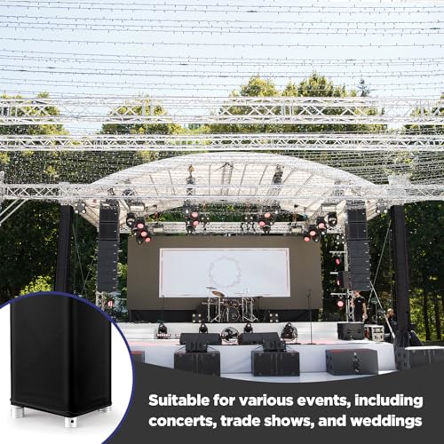 Image of Hahafelt 2 Pcs Black Truss Cover Fits 6.56 ft x 12 in Box Truss Scrim Elastic Fabric Seamless Integration Easy Installation Pull over Truss Sleeves