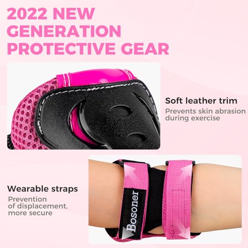 Image of BOSONER Kids /Youth Knee Pad Elbow Pads Guards Protective Gear Set for Roller Skates Cycling BMX Bike Skateboard Inline Skatings Scooter Riding Sports