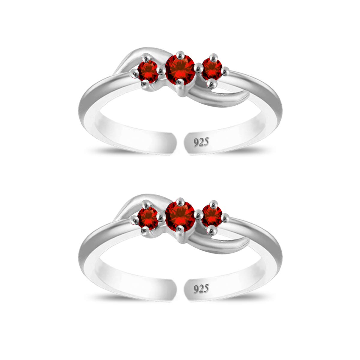 Styleejewel Sterling Silver Toe Rings For Women | Toe Rings Silver Pure | 925 Sterling Silver Toe Ring | Toe Rings For Women Silver Pure | Bichiya For Women Stylish | Bichiya Set For Women Chandi | Round | 6 Garnet Stone ( 3 + 2.5 ) | 2.55 Grams (B089PYGBGB) Amazon Price History, Amazon Price Tracker