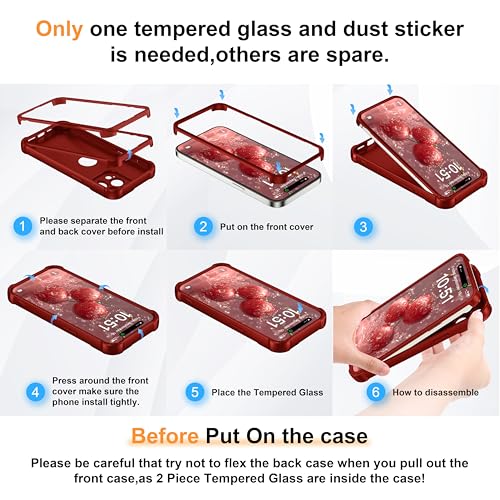 Coque iPhone 15 Pro Max rouge ORETECH avec 2 verres trempés - 7