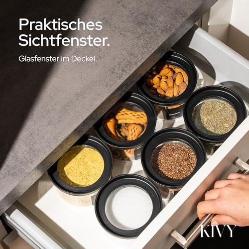 KIVY Kleine Vorratsgläser mit transparenten Glasdeckel 6x 350ml - Luftdicht – Ansicht 4