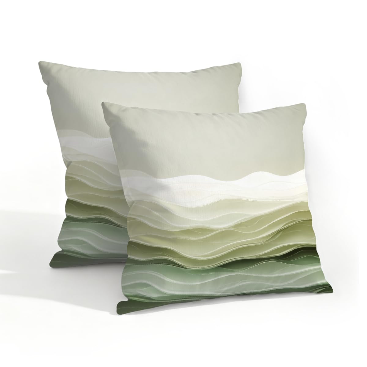 Outdoor Pillow Covers Waterproof Pillowcases 18x18in Set of 2 Abstract Ocean Wavy Lines Decorative Throw Cushion Case for Couch Sofa Garden Patio Furniture
