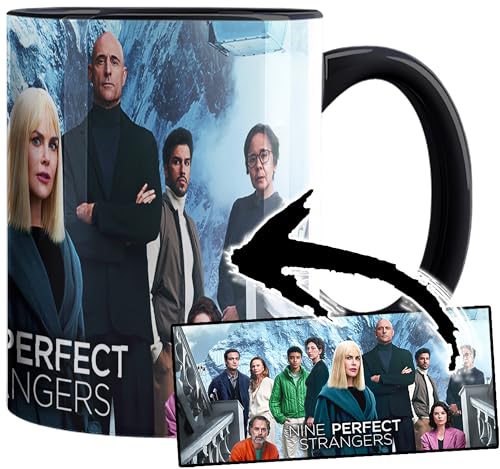 Nine Perfect Strangers Nicole Kidman Mark Strong Tasse Innen & Henkel Schwarz Keramikbecher Mug für 14,99 EUR bei amazon.de Bild: Nine Perfect Strangers Nicole Kidman Mark Strong Tasse Innen & Henkel Schwarz Keramikbecher Mug für 14,99 EUR bei amazon.de