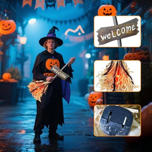 Balai volant lumineux Halloween avec effet sonore