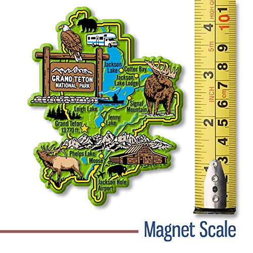 Imán decorativo mapa Grand Teton National Park miniatura 2