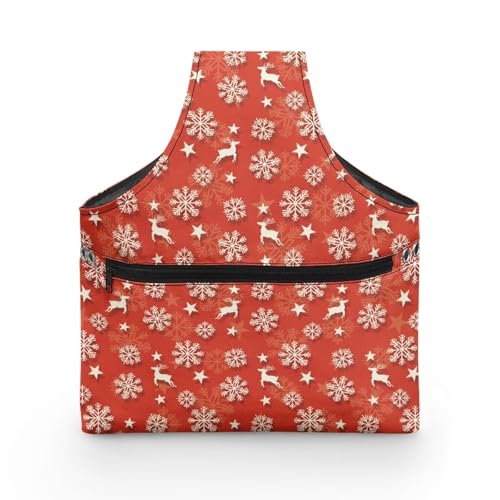 Image of KUIFORTI Christmas Yarn Bag Reindeer Crochet Bag Yarn Project Bag Knitting Bag Yarn Tote Bags Large Crochet Bags for Crocheting Travel