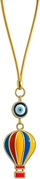 Simagift Evil Eye Beaded Colorful Balloon Design Car Rear View Mirror Ornament Gift Keychain