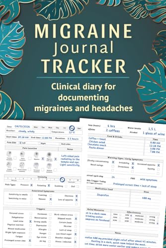 Migraine Journal Tracker: Headache Diary to Track Your Pain, Triggers, Hormones, Cycle, Symptoms & Medication | Daily Log Book for Doctor Visits