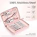 FAMILIFE Manicure Set Professional Manicure Kit Nail Kit - 11PCS Gifts for Her Nail Clippers for Women Stainless Steel Pedicure Sets Pink Leather Case
