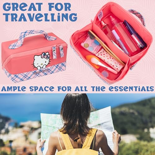 Image of Get Trend Hello Kitty Toiletry Bag, Travel Essentials, Girls Makeup Bag Airplane, Cruise Essentials, Travel Accessories, Gifts for Women, Teens (Pink Hello Kitty)