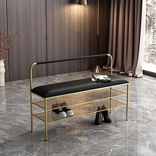 Banc à chaussures entrant dans la porte avec étagère de rangement simple - 8