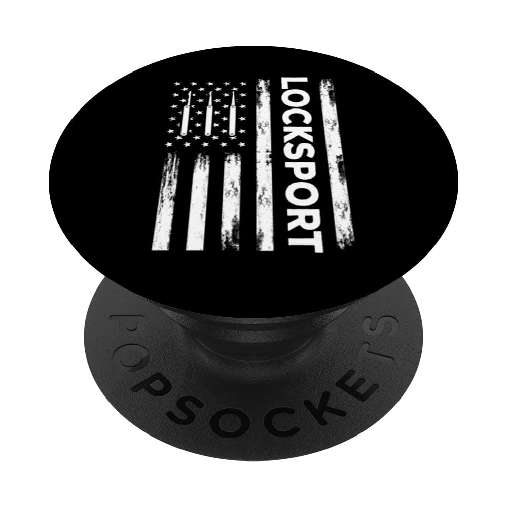 USA Locksport Design For Locksmith Locksmithing USA Flag PopSockets Swappable PopGrip, Black