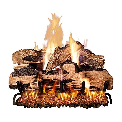 RealFyre Peterson 24-inch Split Oak Designer Plus Log Set with Vented G45 Dual- Flame Burner w/Auto Safety Pilot Control Valve (Propane Gas) Cover