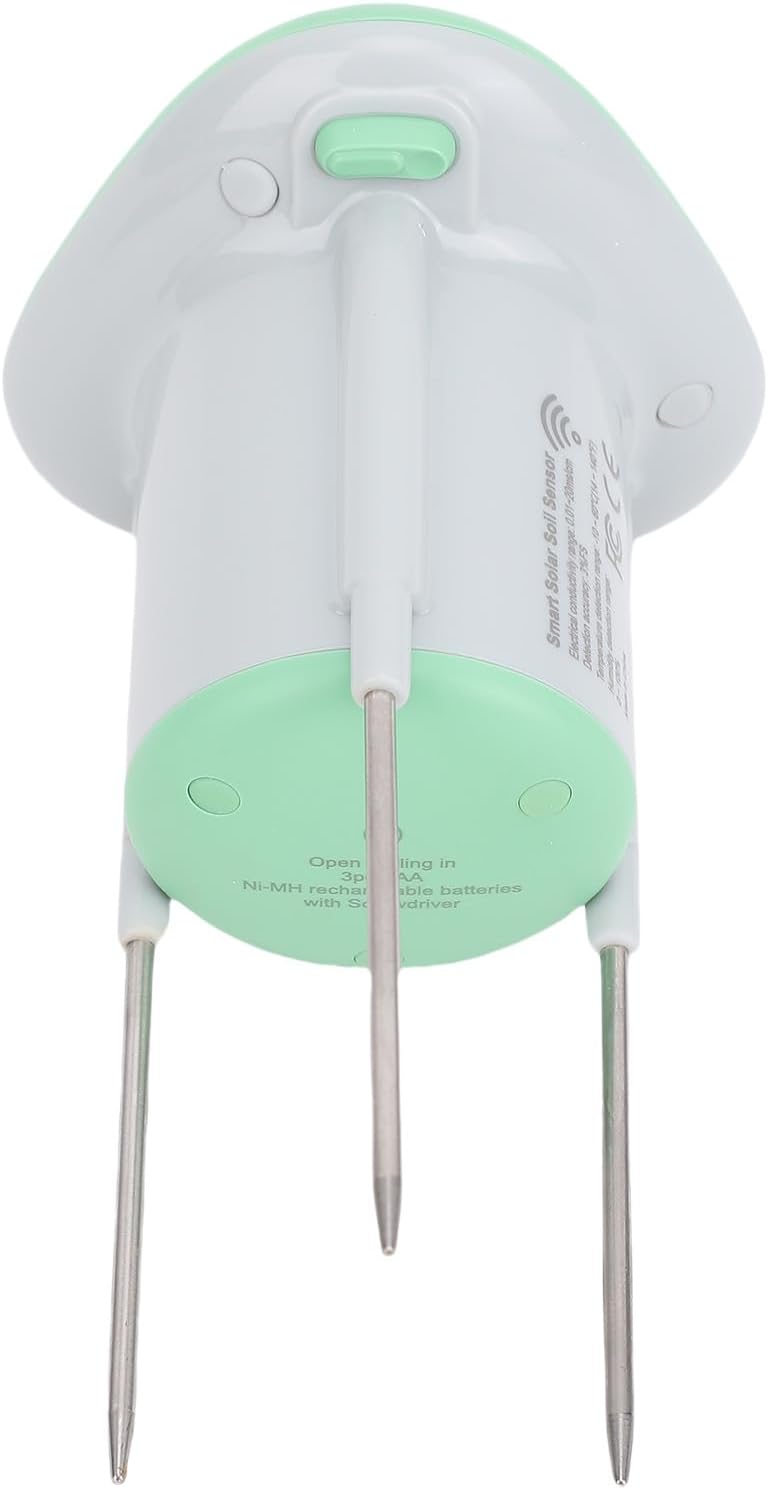 LiebeWH Smart Soil Sensor, Solar Powered IP66 Water Proof WiFi Plant Hygrometer with Real Time Humidity Temperature Light Detection, for Indoor Outdoor Garden Farm