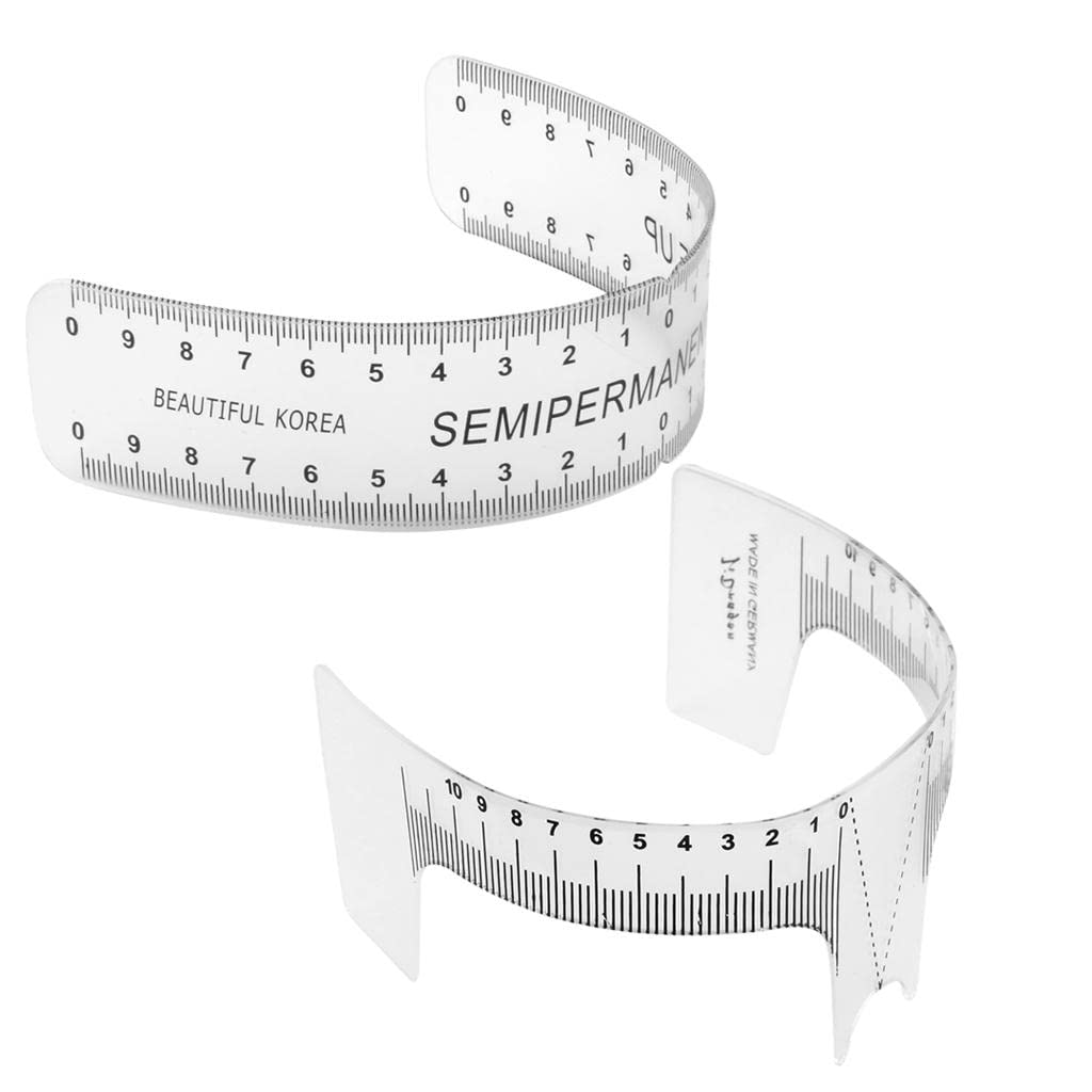 LICHTS 2pcs Eyebrow Measure Rulers Grooming Stencil Shaper Plastic Measure Tool Semi-permanent Makeup Reusable Set - Image 7 thumbnail