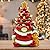 Hexagram Lighted Ceramic Christmas Tree, Christmas Decorations Indoor Red Gnome Mantle Table Decor Christmas Centerpiece, Christmas Decor for Bedroom Living Room Gnome Gifts for Kids Women