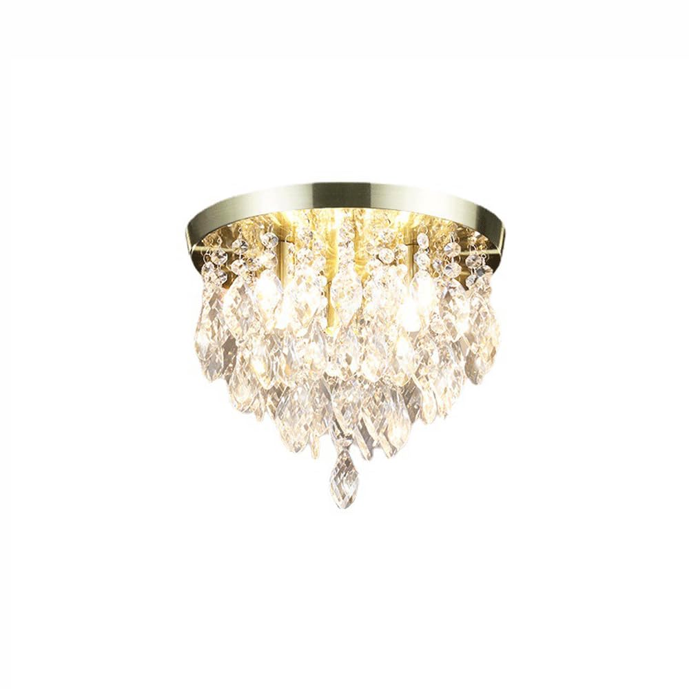 FYZDLAOR Crystal Chandelier, Modern Chandeliers Crystal Light Fixture, Flush Mount Ceiling Light for Hallway, Bedroom, Living Room,Kitchen,Dining Room E14