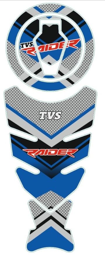 Image of Bike Tankpad for TVS Raider Bike, Motorcycle Decals Raider (Blue 02)