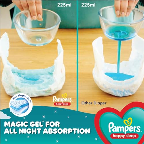 Image of Pampers Happy Sleep Diaper| Pant Style Diaper Medium Size, 30 count | Overnight Protection with upto 10 hrs absorption(30 Count, Pack of 2)
