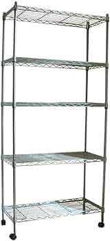 Amazon｜スチールラック 5段 幅75 奥行き35 高さ160cm キャスター付き