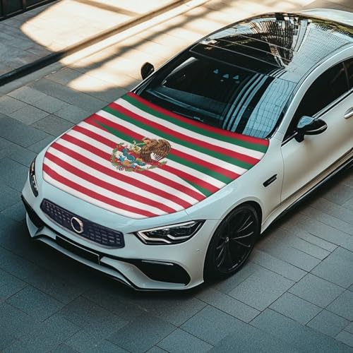 Image of Mexico Eagle Hood Wraps for Cars Hood Wrap Protector Washable Car Hook Elastic Fabrics Can be Washed Hook Wraps