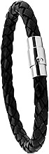 Simaru Handgeflochtene Echtlederarmband für Damen & Herren mit Magnetverschluss