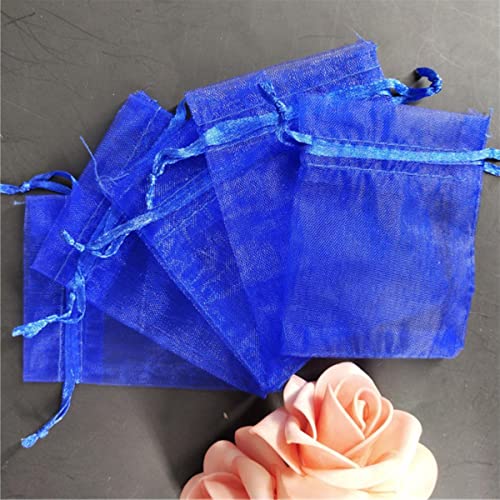 XULIANYI 25/50 Stück/Menge Weiß Kordelzug Organzabeutel Kleine Beutel Schmuckpaket Beutel Weihnachten Hochzeit Verpackung Geschenktüten 6 Größen 6Z-Königsblau, 11x16cm, 25St Cover