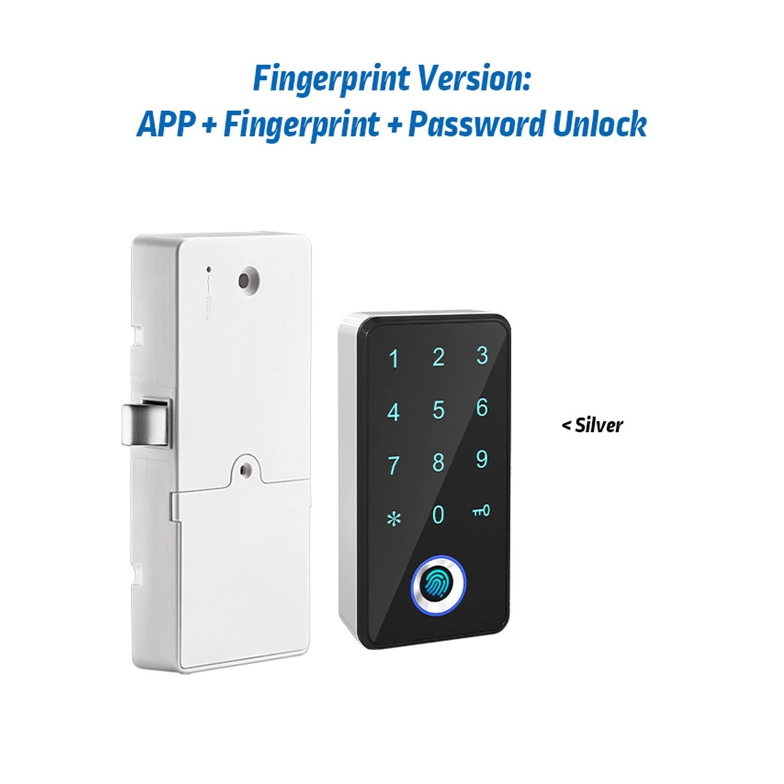 Inteligentny zamek do drzwi, Elektroniczny inteligentny czujnik magnetyczny RFID Control Fingerprint Szafka Szuflada Lock(EM118F-black)