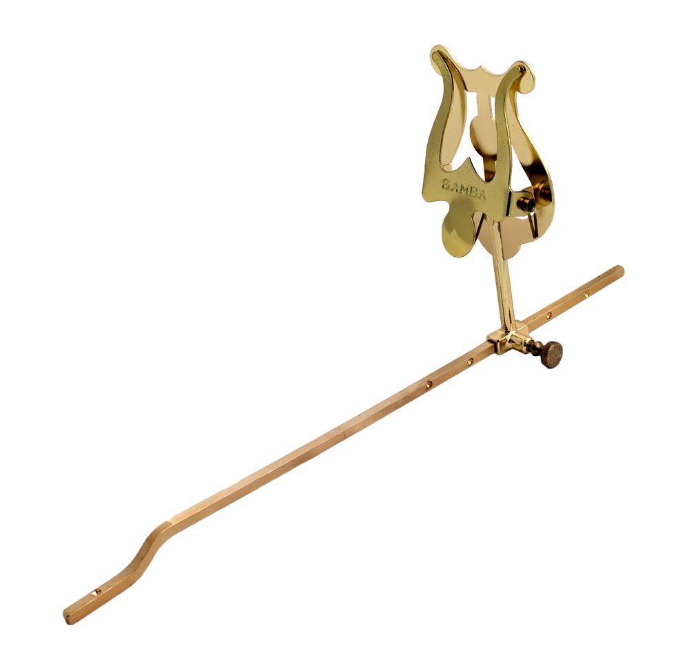 Atril marcha super trombón, distancia ajustable Dorado