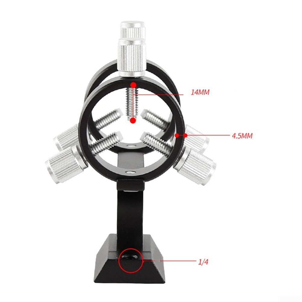 Soporte de aleación de aluminio para telescopio astronómico de 28-32 mm con tornillos antideslizantes, color negro y plateado (negro)